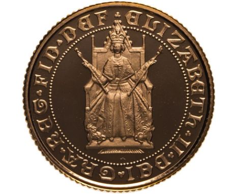 UNITED KINGDOM. Elizabeth II, 1952-2022. Gold half-sovereign, 1989. Royal Mint. Proof. Commemorating the 500 years anniversar