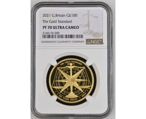 UNITED KINGDOM. Elizabeth II, 1952-2022. Gold 100 pounds, 2021. The Royal Mint. Proof. Designed in 2016 to commemorate the 20
