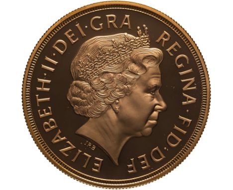 UNITED KINGDOM. Elizabeth II, 1952-2022. Gold 5 pounds (5 sovereigns), 2002. Royal Mint. Proof. Commemorating the 50th annive