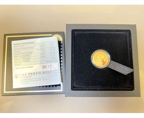 AUSTRALIA. Elizabeth II, 1952-2022. Gold 25 dollars, 2022 P. Perth Mint. Proof. This coin commemorates Her Majesty Queen Eliz