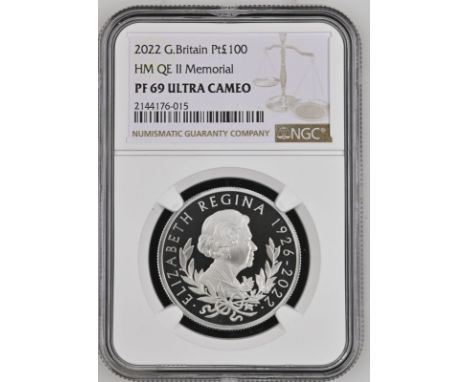 UNITED KINGDOM. Charles III, 2022-. Platinum 100 pounds, 2022. Royal Mint. Proof. One of the first coins to be issued under t