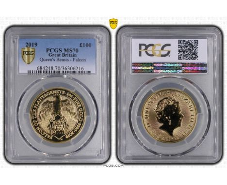 UNITED KINGDOM. Elizabeth II, 1952-2022. Gold 100 pounds, 2019. Royal Mint. Bullion issue. The fifth in a series of 10 coins 