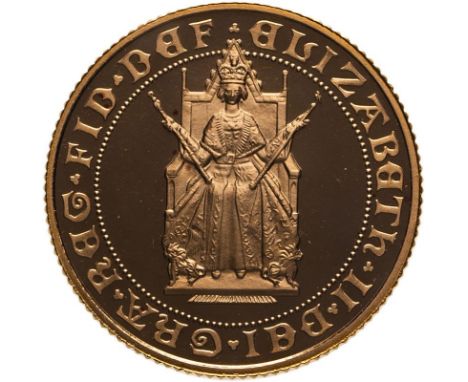 UNITED KINGDOM. Elizabeth II, 1952-2022. Gold sovereign, 1989. Royal Mint. Proof. Commemorating the 500 years anniversary of 