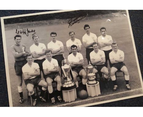 Cliff Jones & Bobby Smith Signed 1961 Tottenham Hotspur Double Team 12X16 Photo  Good condition. All items come with a Certif