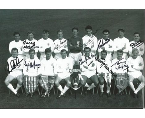 Tottenham Hotspur 1963 European Cup Winners Cup Team Signed 8X12 Photo Terry Medwin, Peter Baker, Maurice Norman, Bobby Smith