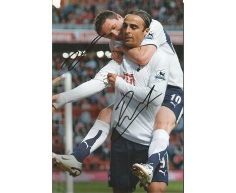 Dimitar Berbatov & Robbie Keane Signed Tottenham Hotspur 8X12 Photo Good condition. All items come with a Certificate of Auth