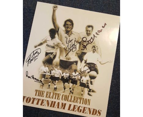Tottenham Legends 12X14 Picture Signed By Bobby Smith, Glenn Hoddle, Jimmy Greaves, Ron Henry, Terry Medwin, Cliff Jones & Ma