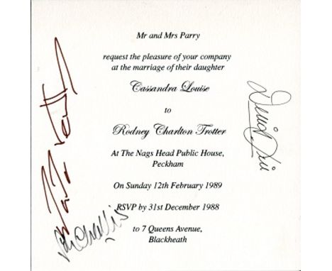ONLY FOOLS & HORSES: Weddinginvitation for the marriage of Rodney Trotter to Cassandra in Only Fools andHorses, on card, meas