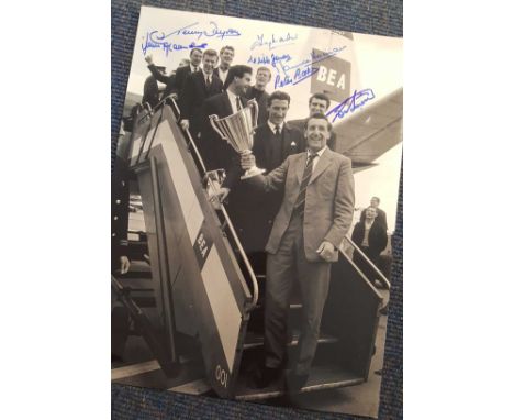 Tottenham Hotspur 1963 European Cup Winners Cup 12X16 Photo Signed By Jimmy Greaves, Terry Dyson, Tony Marchi, Cliff Jones, M