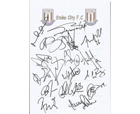 Stoke City 2008 sheet signed by 17 - Duberry, Sidibe, Duggan, Fuller,  Pulls, Higginbotham, Sweeney, Griffin, Russell, Hoefke