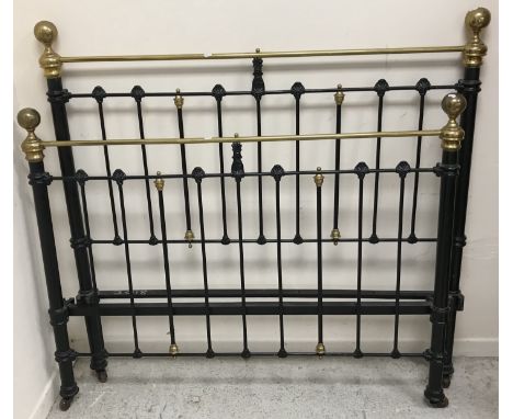 A Victorian brass and iron bedstead, 212 cm long x 153 cm wide x 149 cm high (Provenance: The Victorian Brass Bedstead Compan