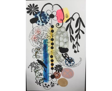 AFTER KAREN JO COMBS/NAMA ROCOCO "French dot", graphic colour print, 96 cm x 63 cm together with another similar (2)