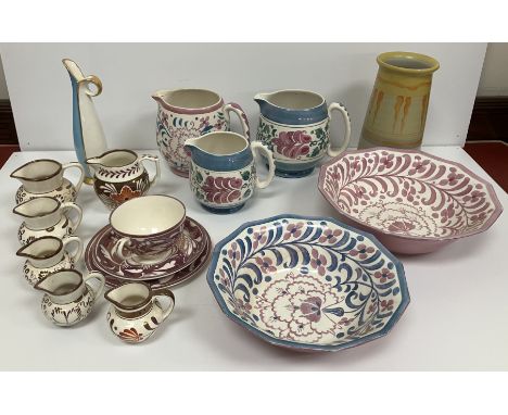 A collection of Greys Pottery floral luster decorated china to include jugs, cups and saucers etc 