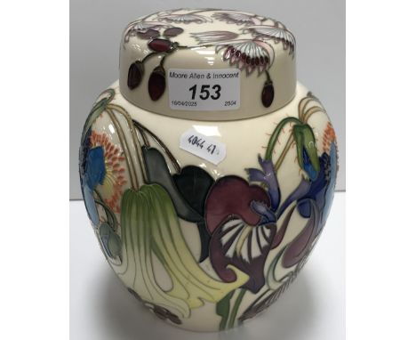 A Moorcroft Collector's "Carousel" pattern ginger jar, cream ground by Emma Bossons, impressed and script marks to base inclu