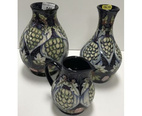 A collection of three Moorcroft "Sonoma" pattern pieces including baluster shaped vase, dated "2005", bearing price label "£3
