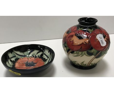A Moorcroft "Meo Voto" pattern vase by Rachel Bishop, bearing impressed marks and dated "2013", 11 cm high, boxed, together w