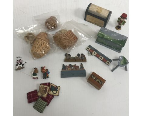 A collection of doll's house C & D Crafts baskets, together with a collection of approx. eight painted items of doll's house 