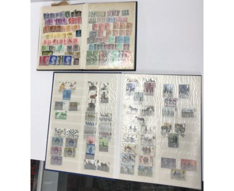 Two boxes of British and World stamps to include mainly 1960s and 70s albums but some earlier, together with Stanley Gibbons 