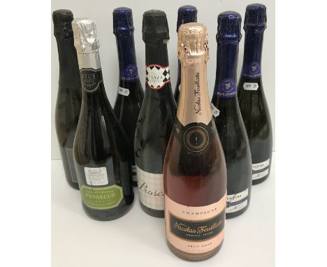 Four bottles Cremant du Jura Exquisite Collection Nicholas Haeffelin, together with two various bottles Prosecco, one bottle 