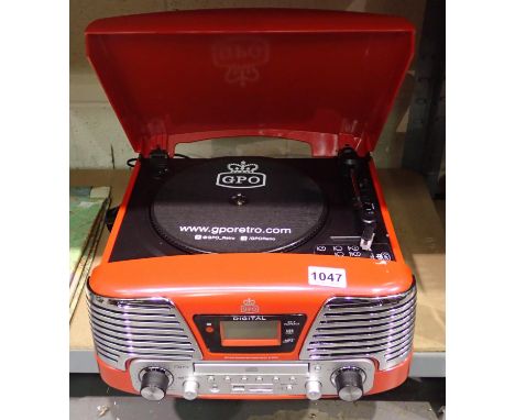 GPO red record player. Not available for in-house P&amp;P, contact Paul O'Hea at Mailboxes on 01925 659133 