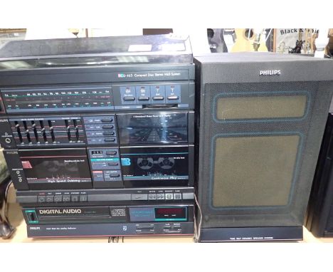 Phillips FCD463 music centre and speakers. Not available for in-house P&P, contact Paul O'Hea at Mailboxes on 01925 659133Con