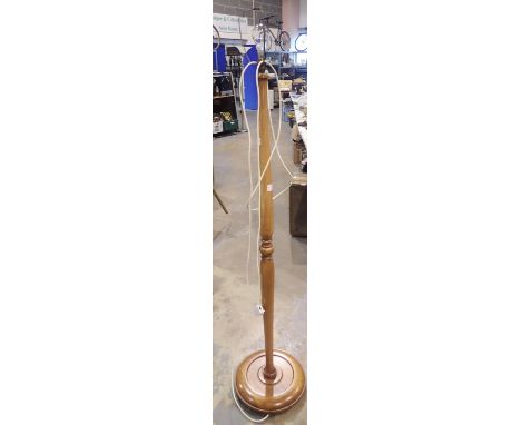 Walnut standard lamp, H: 150 cm. Not available for in-house P&P, contact Paul O'Hea at Mailboxes on 01925 659133Condition Rep