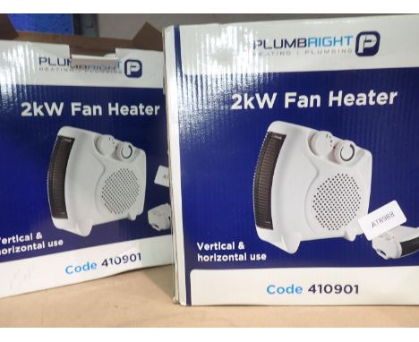 Two Plumbright 2kw fan heaters, boxed. Not available for in-house P&P, contact Paul O'Hea at Mailboxes on 01925 659133Conditi