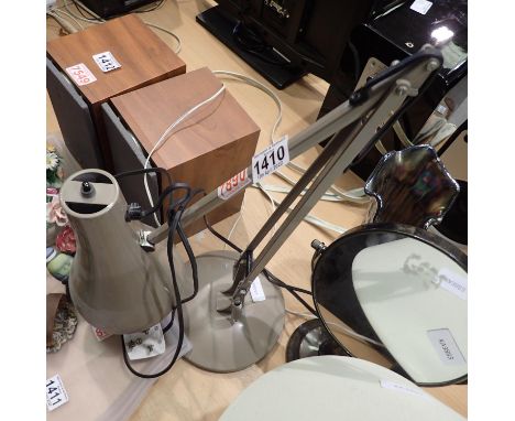 Green table lamp, an Anglepoise type lamp and a dressing table mirror. Not available for in-house P&P, contact Paul O'Hea at 