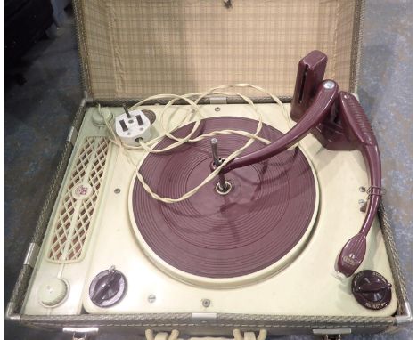 Collaro High Fidelity RC34 suitcase record player. Not available for in-house P&amp;P, contact Paul O'Hea at Mailboxes on 019