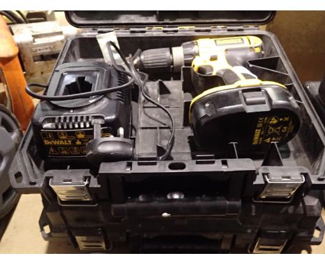 Two DeWalt 18v battery drills with batteries and chargers. Not available for in-house P&P, contact Paul O'Hea at Mailboxes on