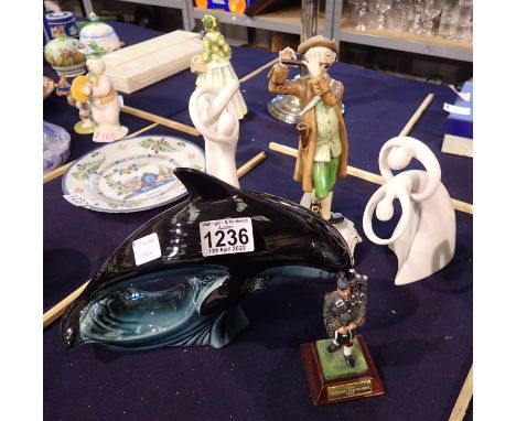 Large Poole Dolphin and other ceramics. Not available for in-house P&amp;P, contact Paul O'Hea at Mailboxes on 01925 659133 
