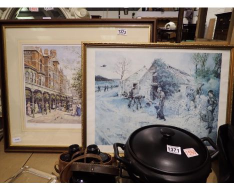 Two prints, The Search by Terence Cuneo, The Other Load Street Southport by JL Charmann 157/750. Not available for in-house P