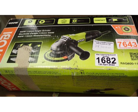 Ryobi angle grinder 600w. Not available for in-house P&P, contact Paul O'Hea at Mailboxes on 01925 659133Condition Report: Al