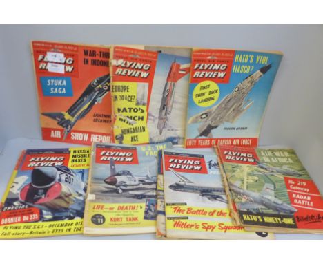 A collection of vintage flying magazines 