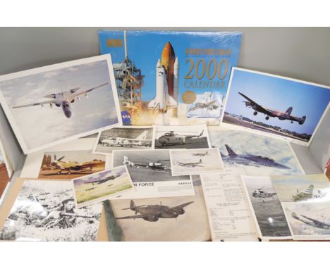 A collection of signed aircraft prints including 3 x Red Arrow Year 2000 with other flying ephemera/memorabilia **PLEASE NOTE