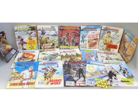 A collection of 35 vintage Commando comics 