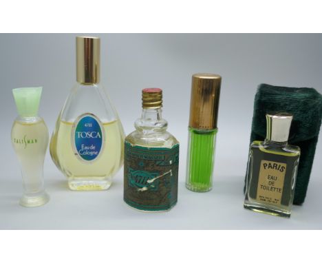 Five small vintage perfumes including 4711 