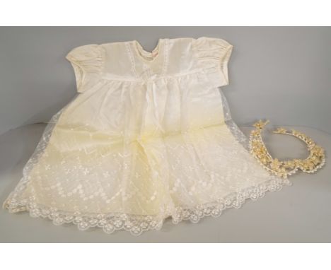 A vintage silk christening gown 
