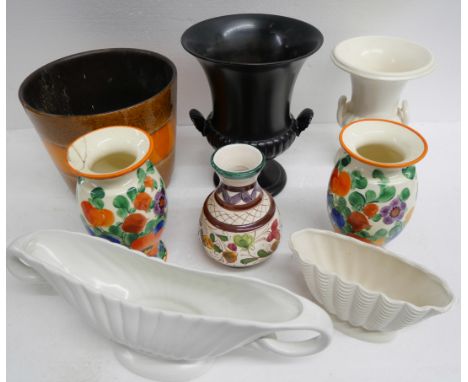 A collection of vases, including Beswick and Wedgwood, a West German planter, etc. **PLEASE NOTE THIS LOT IS NOT ELIGIBLE FOR