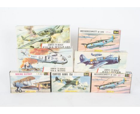 Revell Airfix and Frog Aircraft Kits,  a boxed group of 1:72 scale models including Frog F198 Wyvern, F239 Hornet, F337 Beauf