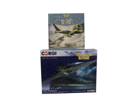 Corgi Military Aviation Archive, a boxed duo of WWII models comprising 1:144 scale AA27203 Avro Vulcan B2 Falklands 1982 and 