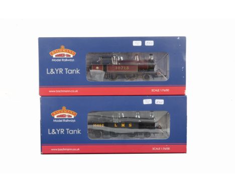 Bachmann 00 Gauge L&amp;YR Tank Locomotives, 31-165 2-4-2 LMS black 10695 and 31-168 LMS crimson 10713, both in original boxe