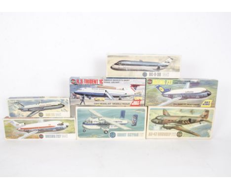 Airfix Civil and Military Aircraft Kits, a boxed collection including 1:144 scale, 3176DC-9-30, 3173 Boeing 727, 3178 BAC 111