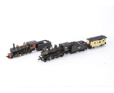 American HO Gauge Steam Locomotives by Bachmann and MDC, Bachmann Spectrum 4-6-0 with wired-in tender and van, fitted for sou