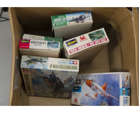 Japanese and Far East Aircraft Kits, a boxed collection including 1:100 scale Tamiya 1021 Buccaneer, 1:48 scale Hasegawa T003