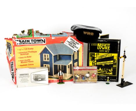 LGB G Scale Caboose Figures Buildings and other items, LGB 94065 Caboose (incomplete), 52440 Seated Passengers, various LGB a