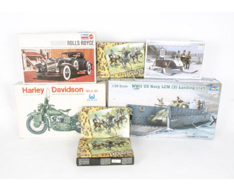 Military and Other Kits, a boxed group including Monogram 1:24 scale 6766 1931 Phantom II, ESCI 1:9 scale 7002 Harley Davidso