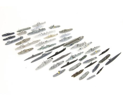 small 1:1200 scale or similar Naval metal Waterline models by various makers, including T335, S113 35, 524 'Melilla', Fleetli