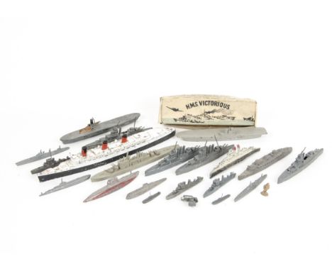 Various makers 1:1200 or similar scale Waterline Models, including Crescent 'Victorious' (no makers mark), in original box, u