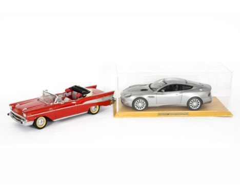 Danbury Mint and Kyosho 1:12 Scale Models, an unboxed duo comprising Danbury Mint 4225 1957 Chevrolet Bel Air Convertible, (c